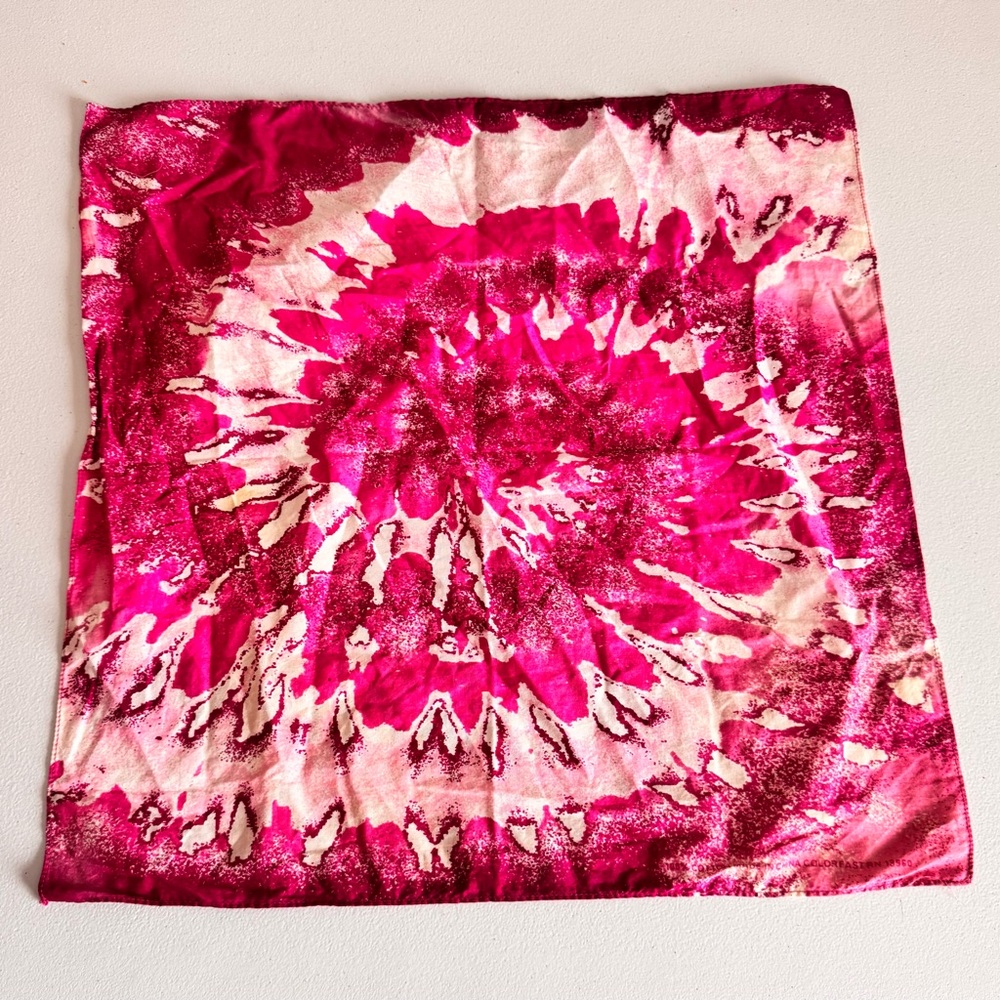 Vibrant Pink Tie-Dye Bandana for Women